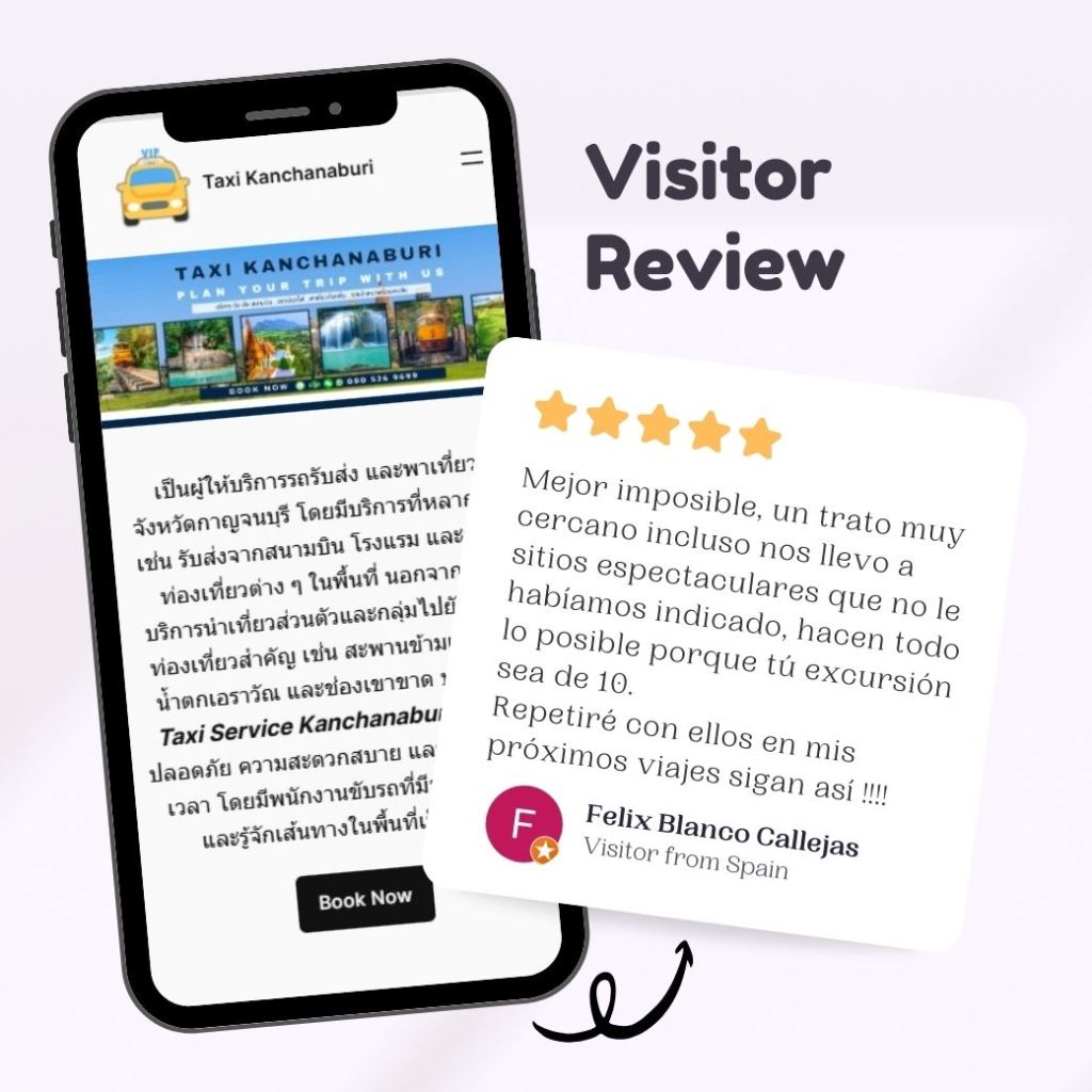 Reviews from foreign customers using Kanchanaburi shuttle service